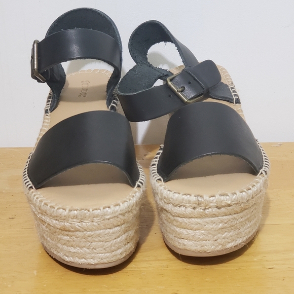 Soludos Womens 8.5 Minorca Black Espadrilles Leather Platform Buckle Strap NEW - Picture 10 of 12